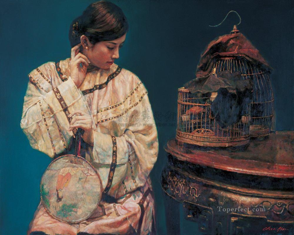 Purdah Chinese Chen Yifei Girl Oil Paintings